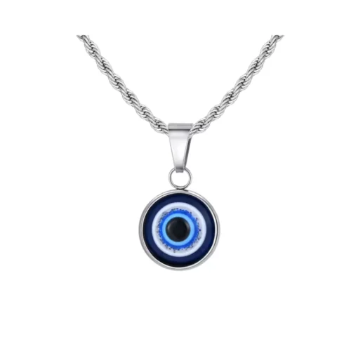 Collar Cadena Tourbillon con Ojo Turco 50 cm — Silverglam Collar Cadena Tourbillon con Ojo Turco 50 cm — Silverglam