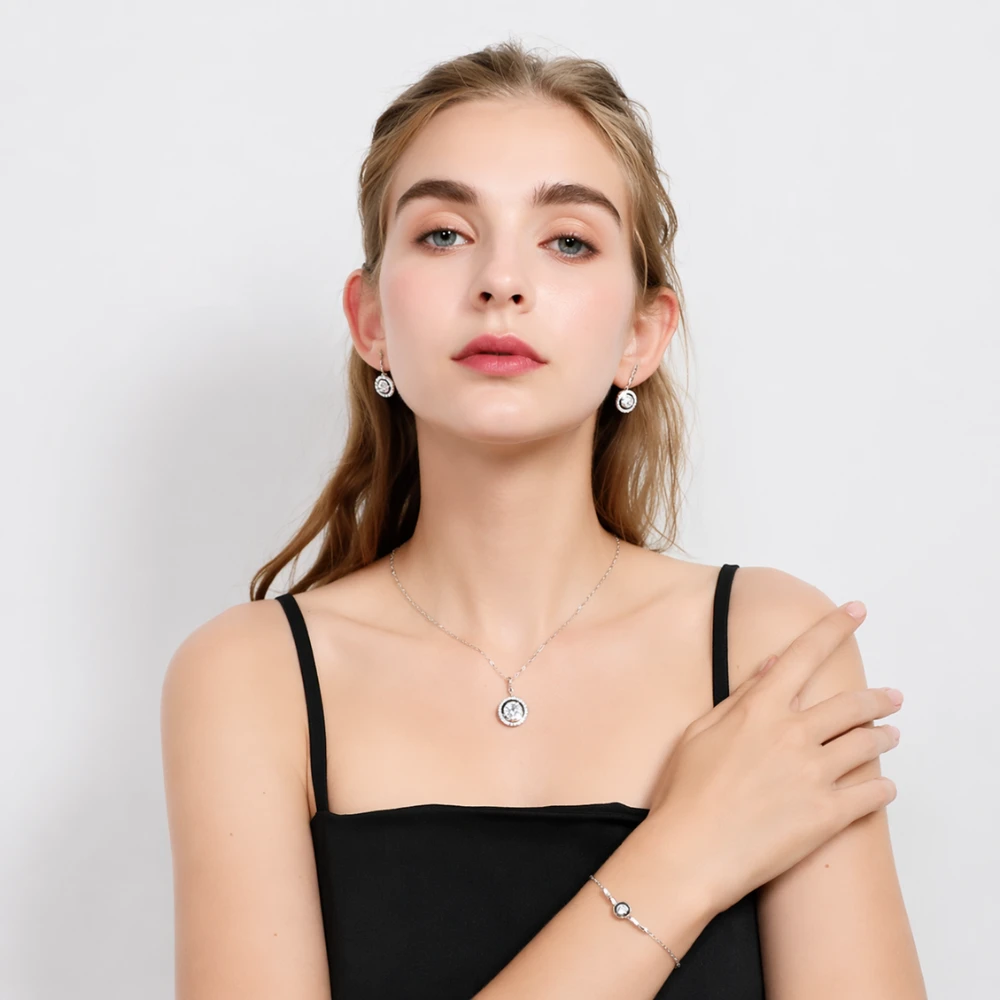Collar colgante deslizante acero con circones tarjeta Collar colgante deslizante acero con circones tarjeta