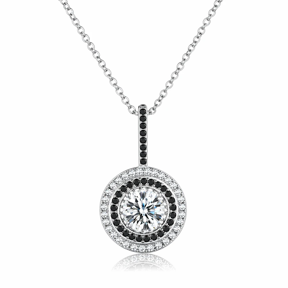 Collar acero colgante circular deslizante circones — silverglam Collar acero colgante circular deslizante circones — silverglam