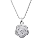 Collar colgante flor de rosa plateado — silverglam Collar colgante flor de rosa plateado — silverglam