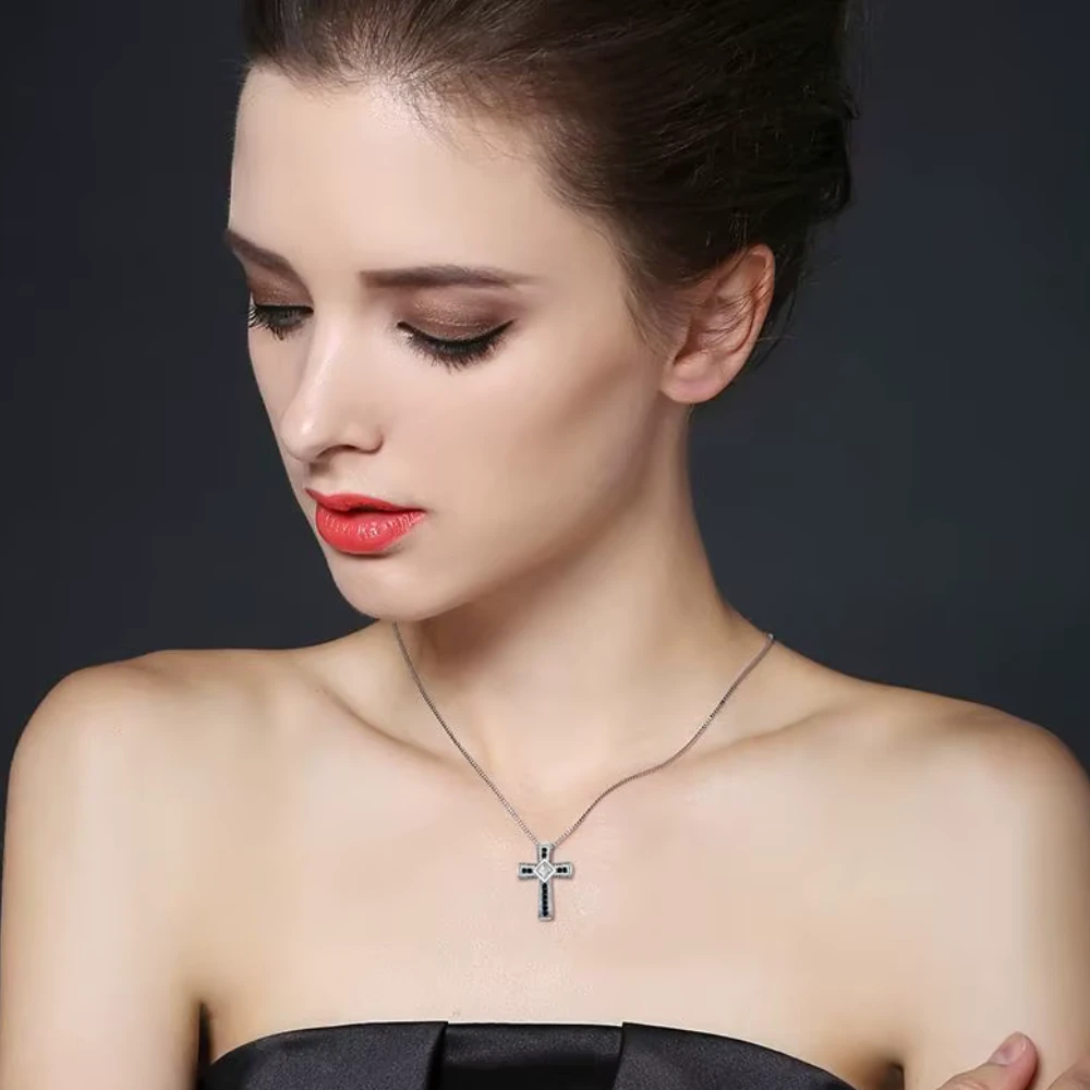 Collar cruz acero negro modelo gala Collar cruz acero negro modelo gala