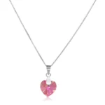 Collar plata 925 corazón cristal rosa — silverglam Collar plata 925 corazón cristal rosa — silverglam