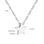 Collar estrella plateado de acero 45 cm caracteristicas Collar estrella plateado de acero 45 cm caracteristicas