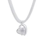 Collar cadena malla con corazón plateado — silverglam Collar cadena malla con corazón plateado — silverglam