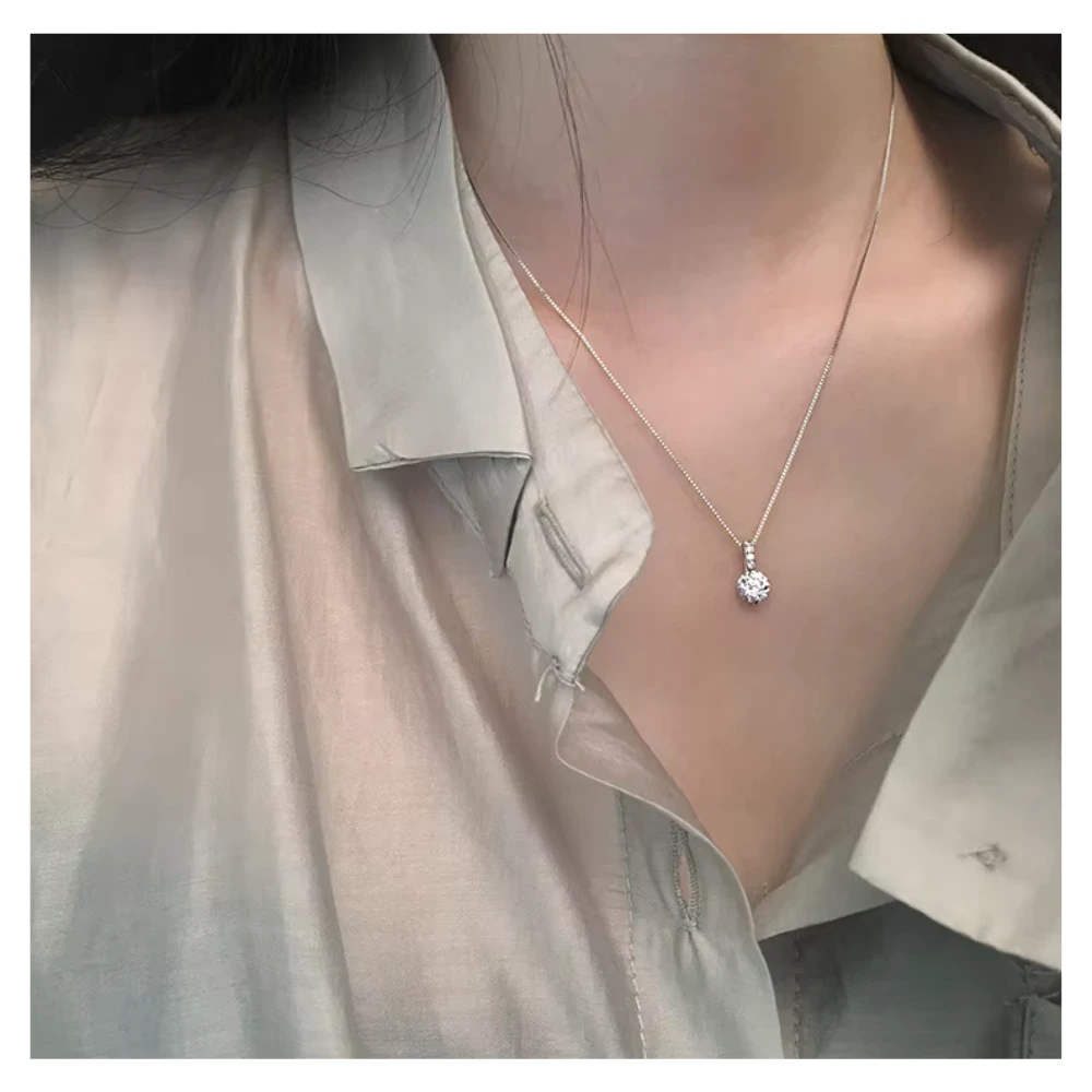 Collar plata punto de luz circon 40 cm cuello Collar plata punto de luz con circón 40 cm