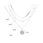 Collar-acero-plateado-tres-capas-con-colgante-circular-medidas Collar-acero-plateado-tres-capas-con-colgante-circular-medidas