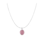 Collar plata piedra lunar cristal rosa 45 cm — silverglam Collar plata piedra lunar cristal rosa 45 cm — silverglam