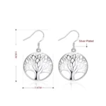Conjunto árbol de la vida con collar y aros colgante medidas Conjunto árbol de la vida con collar y aros colgante medidas