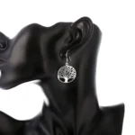 Conjunto árbol de la vida con collar y aros modelo aros Conjunto árbol de la vida con collar y aros modelo aros