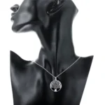 Conjunto árbol de la vida con collar y aros modelo colgante Conjunto árbol de la vida con collar y aros modelo colgante