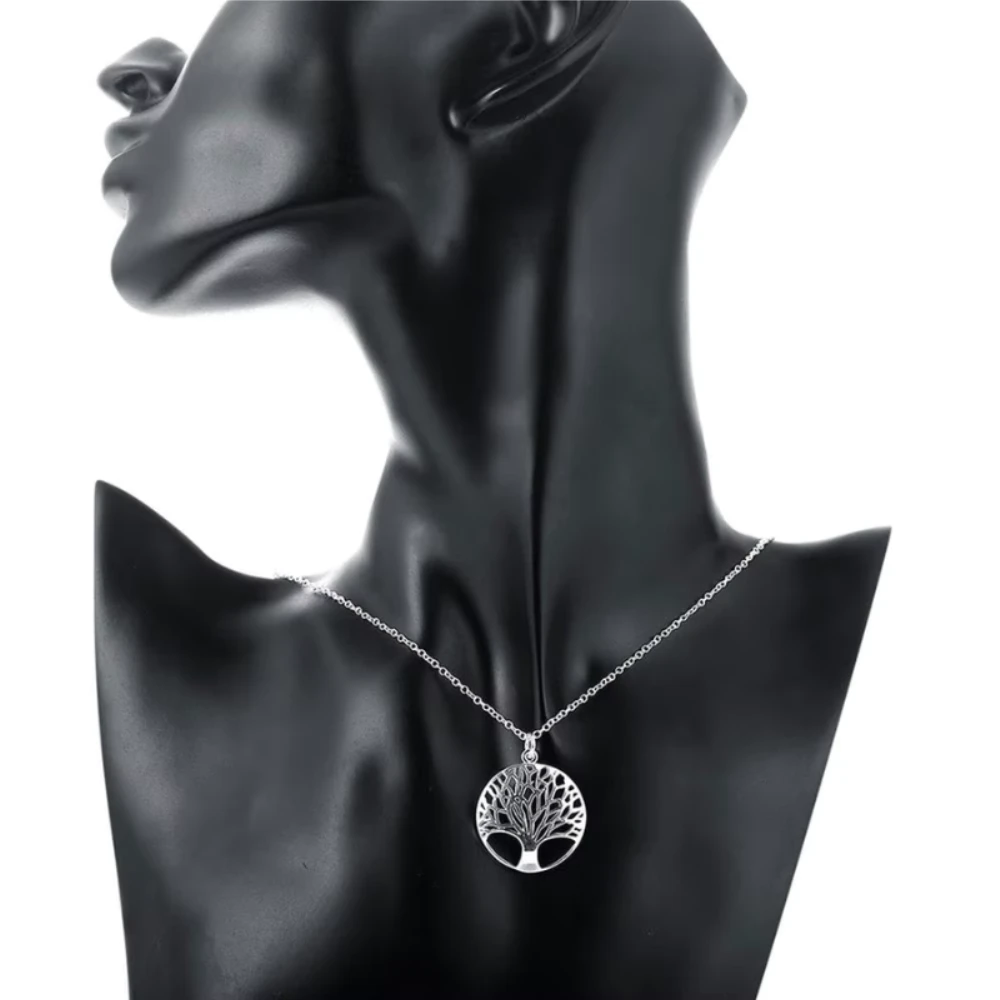 Conjunto árbol de la vida con collar y aros modelo colgante Conjunto árbol de la vida con collar y aros modelo colgante