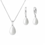 Conjunto collar y aros con perla gota de agua — silverglam Conjunto collar y aros con perla gota de agua — silverglam
