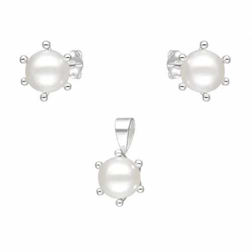 Conjunto de Plata 925 Pistilo con Perlas 8 mm — Silverglam Conjunto de Plata 925 Pistilo con Perlas 8 mm — Silverglam