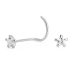 Par piercing de plata 925 naríz estrella circón derecha Par piercing de plata 925 naríz estrella circón derecha