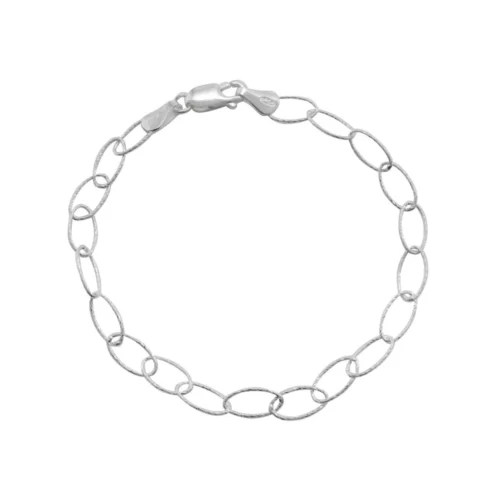 Pulsera Plata 925 Cadena Ovalada Torcida — Silverglam Pulsera Plata 925 Cadena Ovalada Torcida — Silverglam