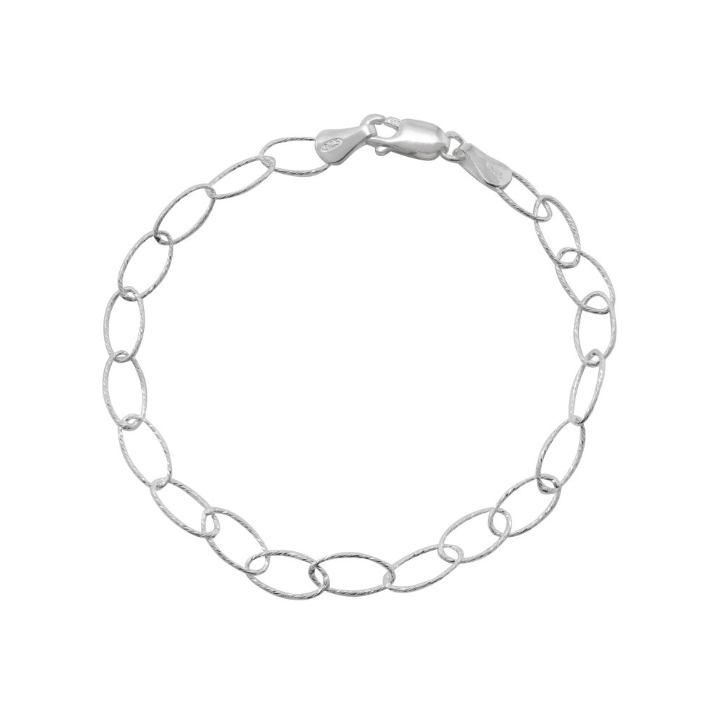 Pulsera de plata 925 ovalada torcida 19 cm Pulsera plata 925 cadena ovalada torcida
