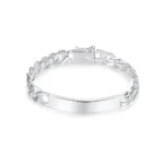 Pulsera cubana plateada 21 cm — silverglam Pulsera cubana plateada 21 cm — silverglam
