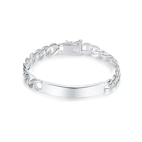 Pulsera Cubana Plateada 21 cm — Silverglam Pulsera Cubana Plateada 21 cm — Silverglam