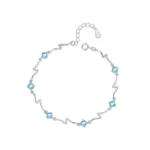 Pulsera plateada océano circones celestes — silverglam Pulsera plateada océano circones celestes — silverglam