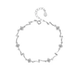 Pulsera plateada océano circones cristal — silverglam Pulsera plateada océano circones cristal — silverglam