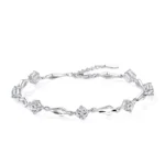 Pulsera rombos y circones plateada — silverglam Pulsera rombos y circones plateada — silverglam