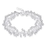 Pulsera tipo uvas esferas colgantes — silverglam Pulsera tipo uvas esferas colgantes — silverglam
