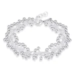 Pulsera plateada tipo uvas colgantes derecha Pulsera plateada tipo uvas colgantes derecha