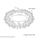Pulsera plateada tipo uvas colgantes medidas Pulsera plateada tipo uvas colgantes medidas