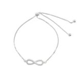 Pulsera de plata 925 ajustable infinito con microcircones derecha Pulsera plata 925 infinito microcircones
