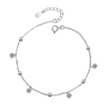 Tobillera cadena con circones colgantes — silverglam Tobillera cadena con circones colgantes — silverglam