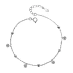 Tobillera cadena con circones colgantes derecha Tobillera cadena con circones colgantes derecha