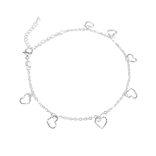 Tobillera 7 Corazones Colgantes — Silverglam Tobillera 7 Corazones Colgantes — Silverglam