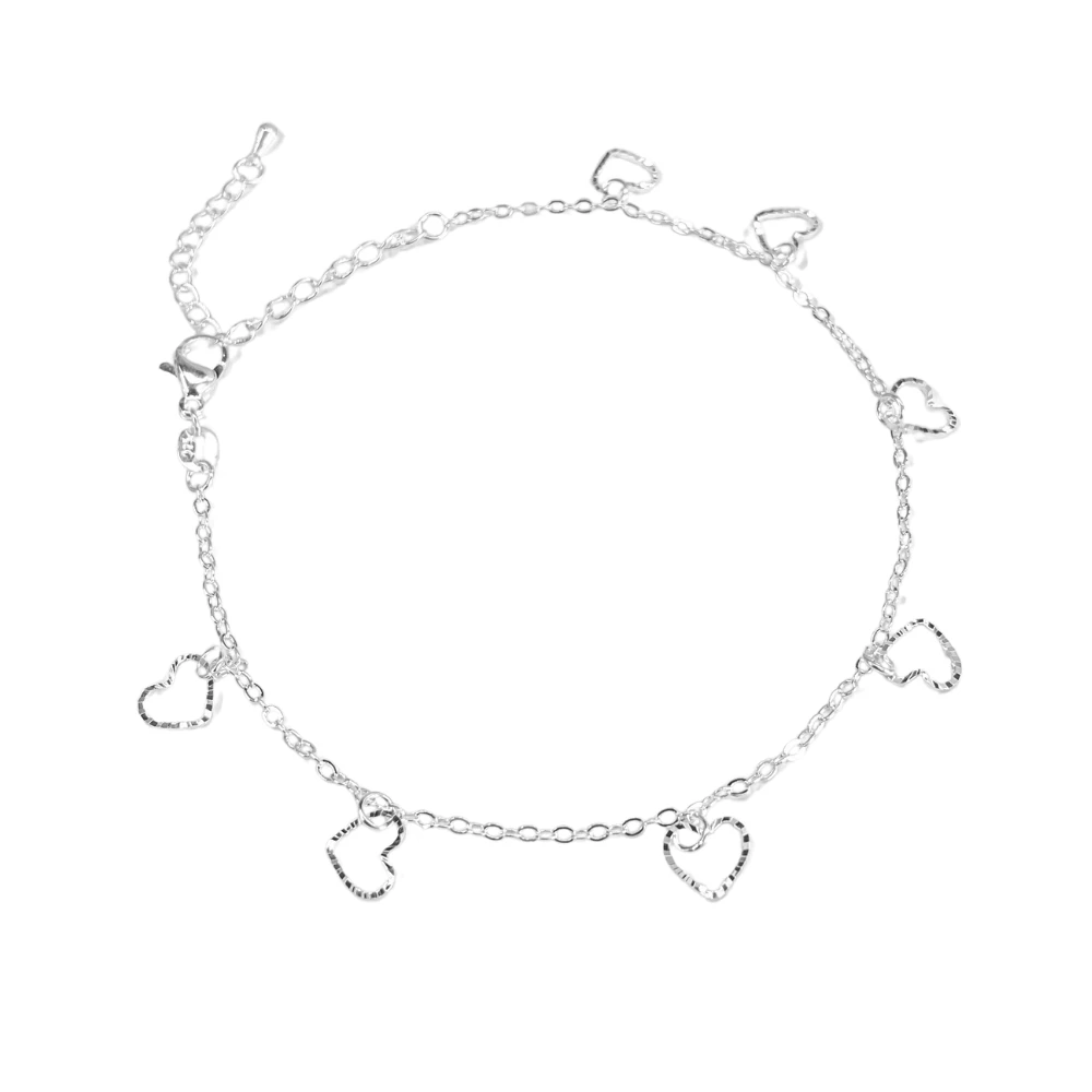Tobillera 7 corazones colgantes — silverglam Tobillera 7 corazones colgantes — silverglam