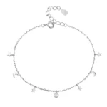 Tobillera con estrellas y lunas colgantes — silverglam Tobillera con estrellas y lunas colgantes — silverglam