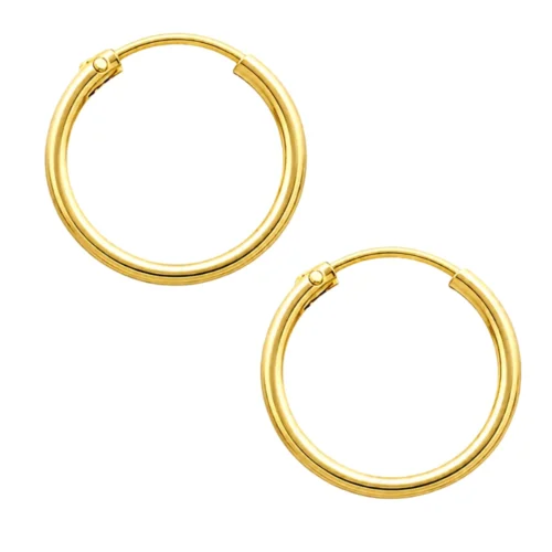 Aros Argolla Lisa 12 mm Baño de Oro 18K — Silverglam Aros Argolla Lisa 12 mm Baño de Oro 18K — Silverglam