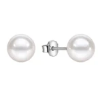 Aros perla 6 mm plata 925 derecha Aros perla 6 mm plata 925
