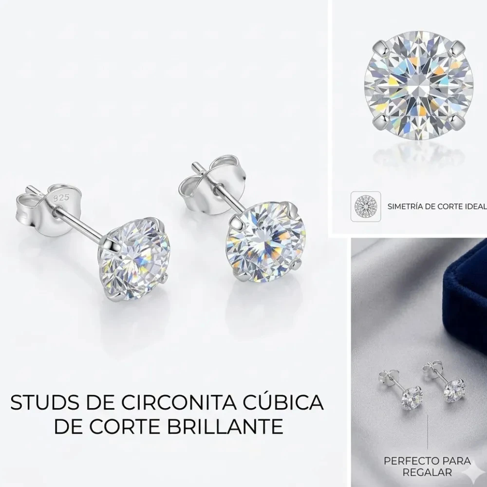 Aros plata 925 circón 6 mm caracteristicas Aros punto de luz plata 925 circón 6 mm
