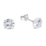 Aros plata 925 circón 6 mm derecha Aros punto de luz plata 925 circón 6 mm