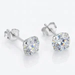 Aros plata 925 circón 6 mm frontal Aros punto de luz plata 925 circón 6 mm