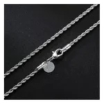 Cadena plateada acero tourbillon 2 mm broche Cadena plateada acero tourbillon 2 mm broche