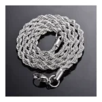 Cadena plateada acero tourbillon 2 mm completa Cadena plateada acero tourbillon 2 mm completa