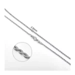 Cadena plateada acero tourbillon 2 mm grosor Cadena plateada acero tourbillon 2 mm grosor