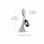 Charm torre eiffel y cámara medidas Charm torre eiffel y cámara medidas