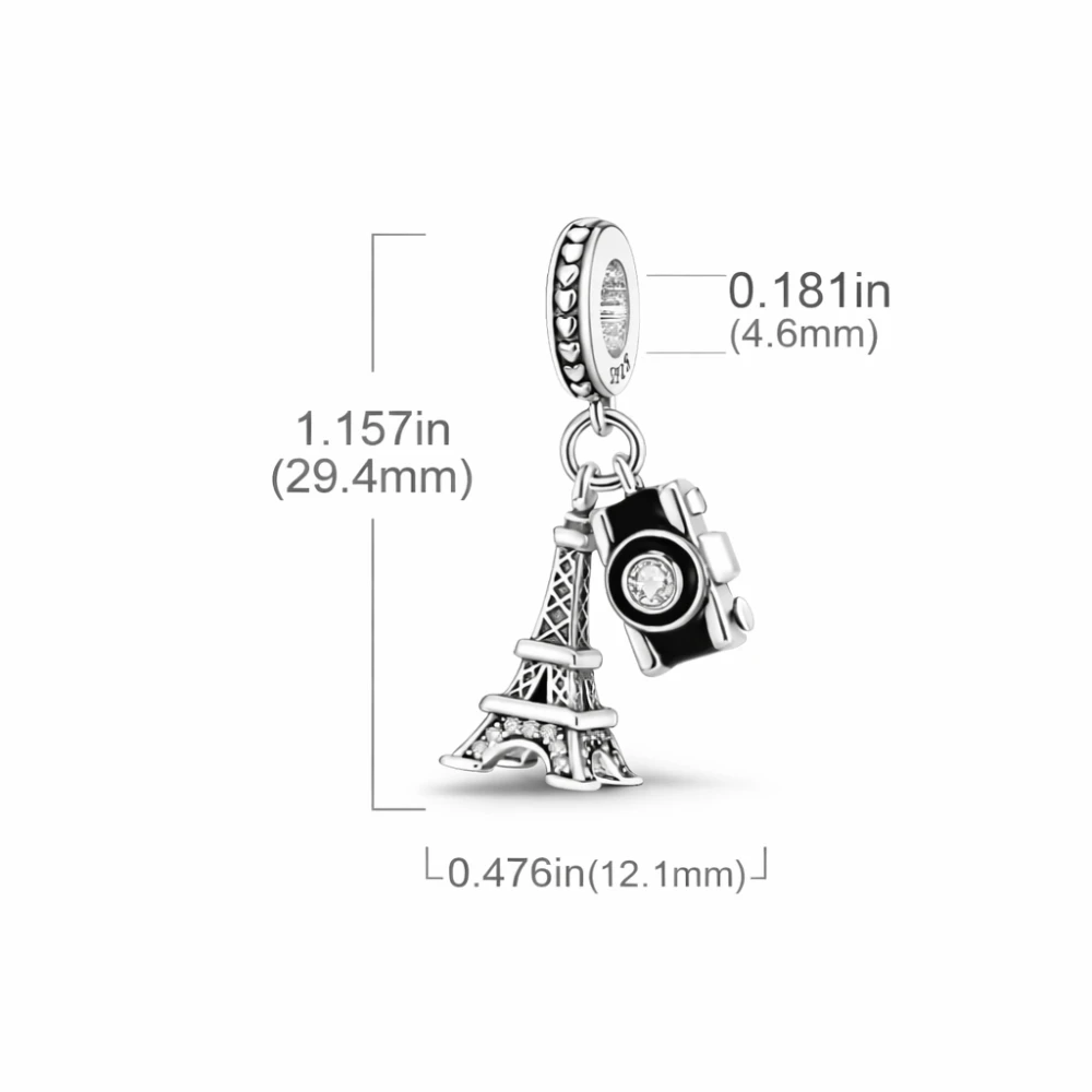 Charm torre eiffel y cámara medidas Charm torre eiffel y cámara medidas