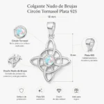 Colgante nudo de brujas circón tornasol plata 925 caracteristicas Colgante nudo de brujas circón tornasol plata 925 caracteristicas