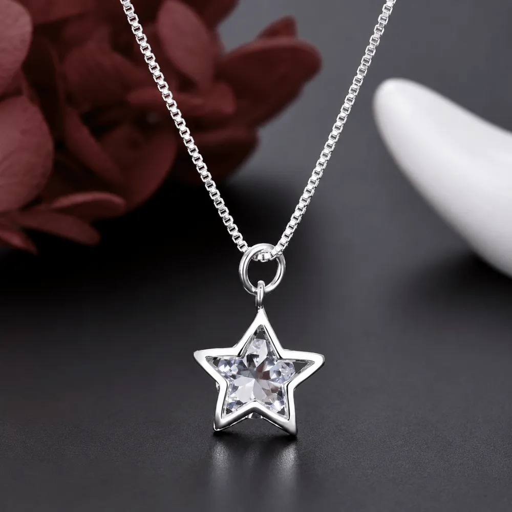 Collar con colgante estrella plata fondo Collar con colgante estrella plata fondo