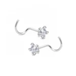 Par piercing estrella circón 4 mm plata 925 vistas Par piercing estrella circón 4 mm plata 925 vistas