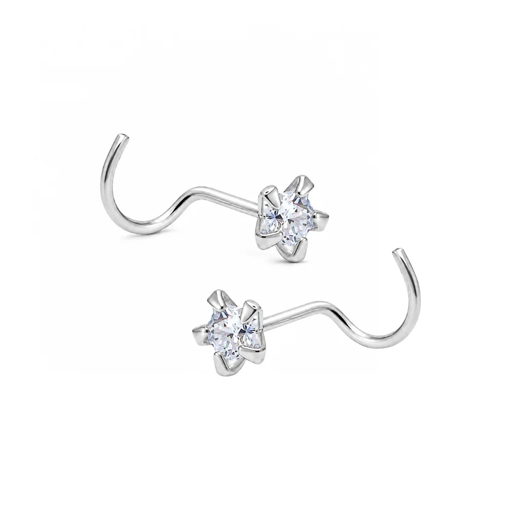 Par piercing estrella circón 4 mm plata 925 vistas Par piercing estrella circón 4 mm plata 925 vistas