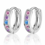 Aros argolla huggie circonitas multicolor — silverglam Aros argolla huggie circonitas multicolor — silverglam