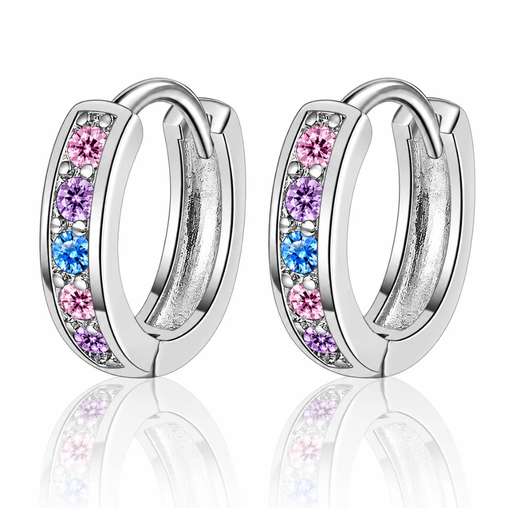 Aros argolla huggie circonitas multicolor — silverglam Aros argolla huggie circonitas multicolor — silverglam